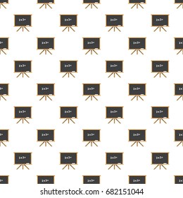 Chalk board on tripod pattern seamless repeat in cartoon style vector illustration