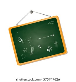 chalk board school supply icon