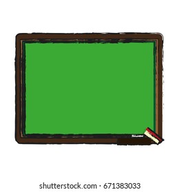 chalk board with school supply icon image 