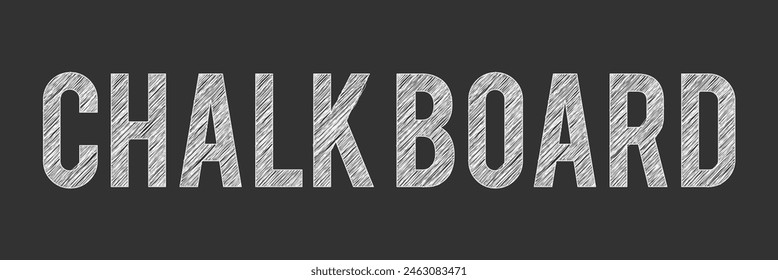 chalk board style text effect editable template vector