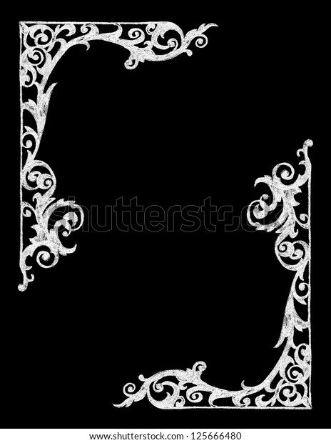 Chalk Board Western Border Stock Vector Royalty Free 125666480