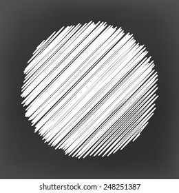 chalk board with white scribble line circle pattern background(vector)