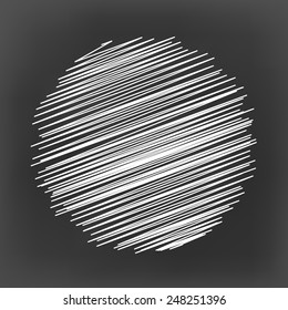 chalk board with white scribble line circle pattern background(vector)