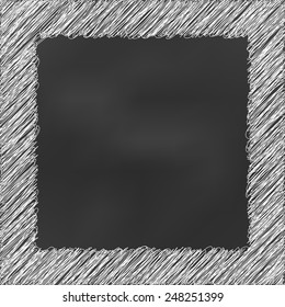 chalk board with white scribble line frame pattern background(vector)