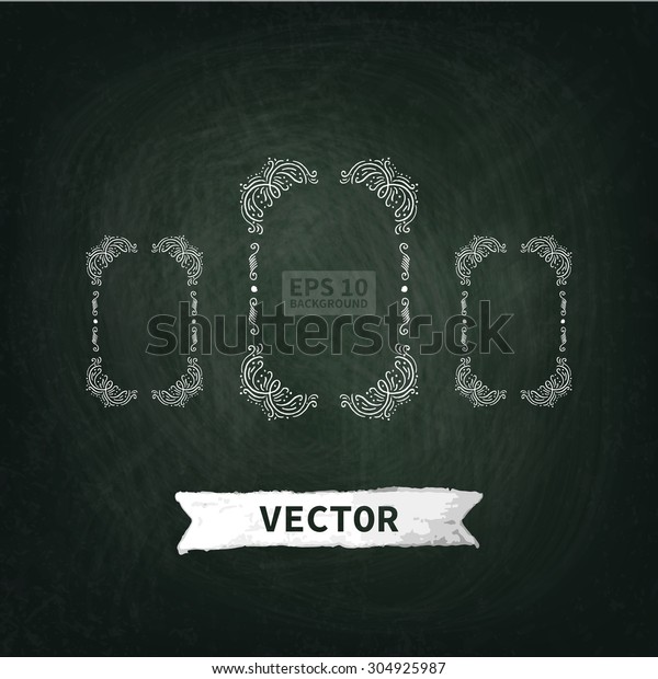 Chalk Boards Texture Chalk Decorative Frame Stock Vector Royalty