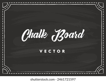 Chalk Boark Vector Illustration For background design border for food menu and school cards