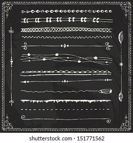 Chalk Border Line Chalkboard Divider Frame Grunge Draw Elements Art Fingers Drawn Vector Straight Border Series And Design Part Chalk Border Line Chalkboard Divider Frame Grunge Draw Elements Art Whit