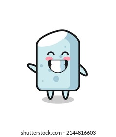 chalk cartoon character doing wave hand gesture , cute design