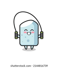 chalk character cartoon with skipping rope , cute design