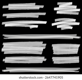 Chalk and charcoal. A set of vector brushstrokes. A high resolution. Stored in the palette. Designed for registration of various design projects: posters, banners, Arrow crayon brush doodle chalk line