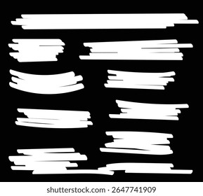 Chalk and charcoal. A set of vector brushstrokes. A high resolution. Stored in the palette. Designed for registration of various design projects: posters, banners, Arrow crayon brush doodle chalk line