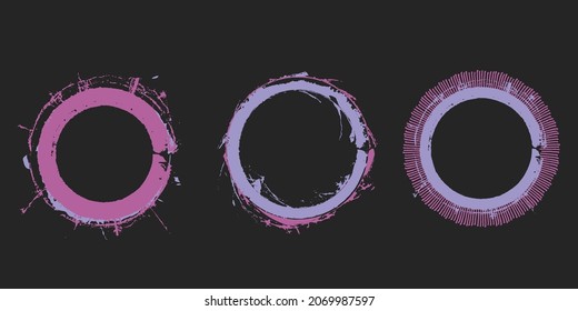 Chalk circles vector. Grunge circle on chalkboard