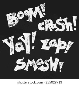 Chalk comics text, balloons
