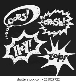 Chalk comics text, balloons