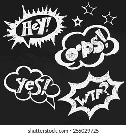 Chalk comics text, balloons