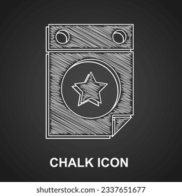 Chalk Day calendar with date July 4 icon isolated on black background. USA Independence Day. 4th of July.  Vector