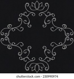 Chalk decorative frame on blackboard background