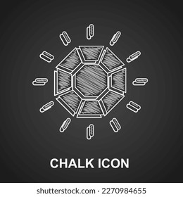 Chalk Diamond icon isolated on black background. Jewelry symbol. Gem stone.  Vector