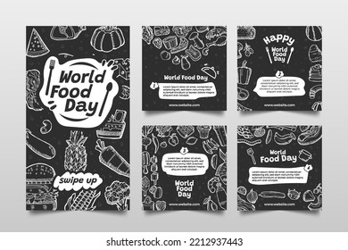 Chalk Doodles World Food Day Social Media Template
