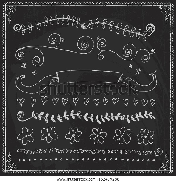 chalk draw chalkboard frame flower white doodles\
line vector drawn fingers drawn vector line edge series and design\
component on a chalkboard chalk draw chalkboard frame flower white\
doodles line vect
