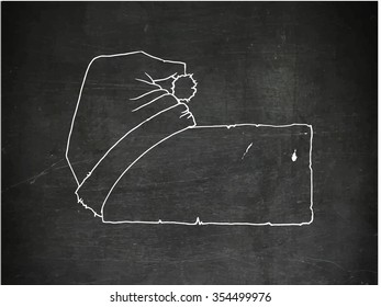 Chalk draw frame for your text. Under hat. Vector illustration