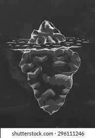 Chalk draw iceberg. Vector illustration.