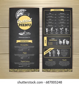 Chalk drawing cocktail menu design. Corporate identity