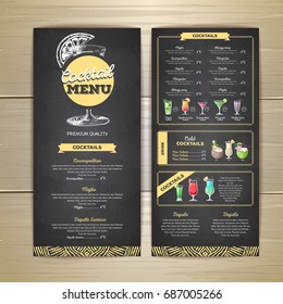 Chalk drawing cocktail menu design. Corporate identity