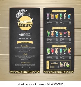 Chalk drawing cocktail menu design. Corporate identity