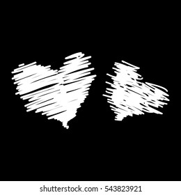 Chalk drawing  couple hearts doodle
vector icon
vector icon