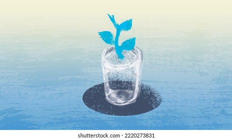 Chalk drawing of a flower in a glass pot