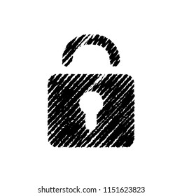 chalk drawing icon (lock / security)