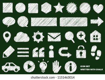 conjunto de ícones de desenho a giz