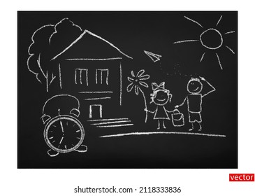 Chalk drawing kids 