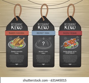 Chalk drawing restaurant label menu design