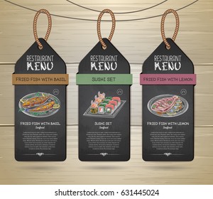 Chalk drawing restaurant label menu design