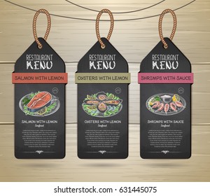 Chalk drawing restaurant label menu design