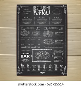 Chalk drawing restaurant menu design