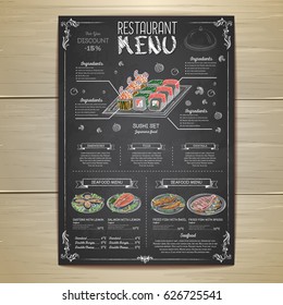 Chalk drawing restaurant menu design