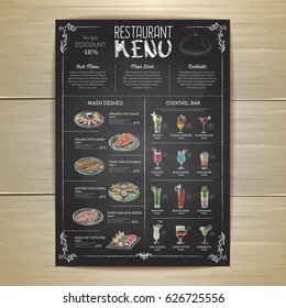 Chalk drawing restaurant menu design