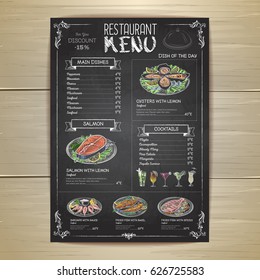 Chalk drawing restaurant menu design