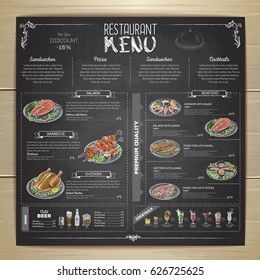 Chalk drawing restaurant menu design