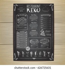 Chalk drawing restaurant menu design