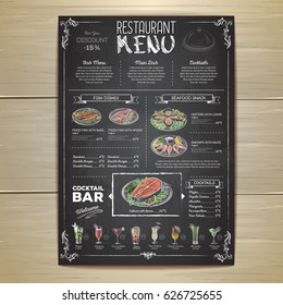 Chalk drawing restaurant menu design