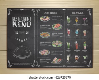 Chalk drawing restaurant menu design