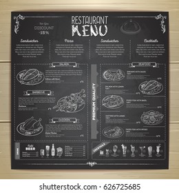 Chalk drawing restaurant menu design