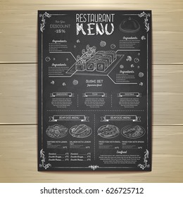Chalk drawing restaurant menu design