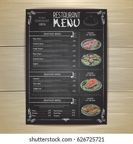 Chalk drawing restaurant menu design