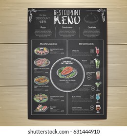 Chalk drawing restaurant menu design