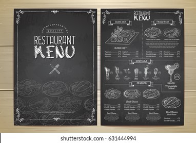 Chalk drawing restaurant menu design